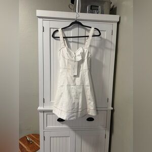 White Sleeveless Dress with Zipper